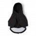 Black nylon hooded dog jacket