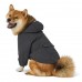 Black nylon hooded dog jacket