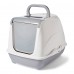 Flip up hooded cat litter box