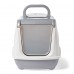 Flip up hooded cat litter box