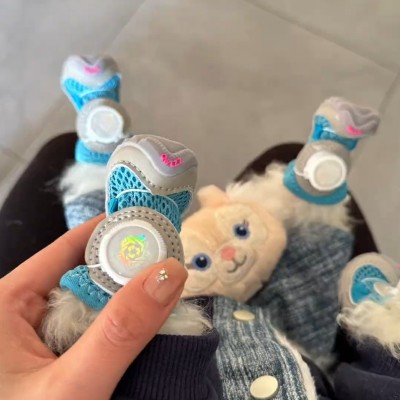 Knob soft soled dog pet shoes